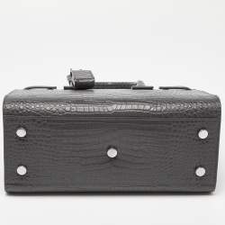 Pre Owned Saint Laurent Grey Croc Embossed Leather Baby Classic Sac De Jour Tote