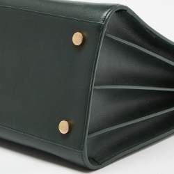 Pre Owned Saint Laurent Green Leather Medium Classic Sac De Jour Tote