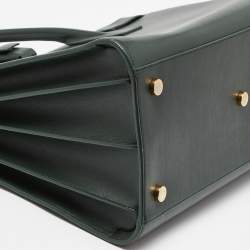 Pre Owned Saint Laurent Green Leather Medium Classic Sac De Jour Tote