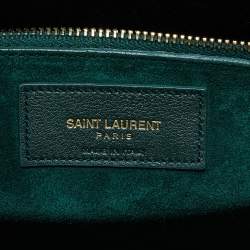 Pre Owned Saint Laurent Green Leather Medium Classic Sac De Jour Tote