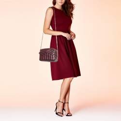 Pre Owned Saint Laurent Burgundy Matelasse Leather Loulou bowling Bag