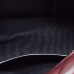 Pre Owned Saint Laurent Burgundy Matelasse Leather Loulou bowling Bag