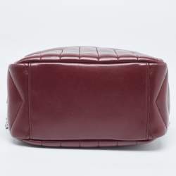 Pre Owned Saint Laurent Burgundy Matelasse Leather Loulou bowling Bag