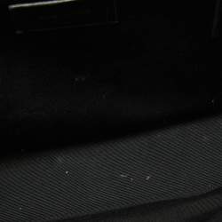 Pre Owned Saint Laurent Black Matelasse Leather Large Monogram Envelope Shoulder Bag