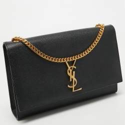Pre Owned Saint Laurent Black Leather Large Kate Shoulder Bag