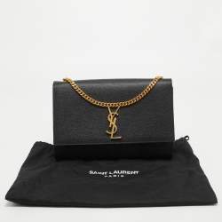 Pre Owned Saint Laurent Black Leather Large Kate Shoulder Bag