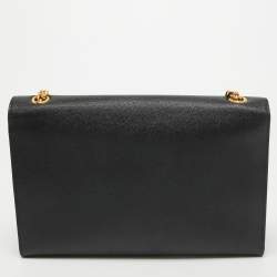 Pre Owned Saint Laurent Black Leather Large Kate Shoulder Bag