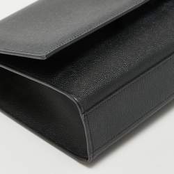 Pre Owned Saint Laurent Black Leather Large Kate Shoulder Bag