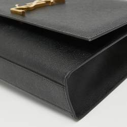 Pre Owned Saint Laurent Black Leather Large Kate Shoulder Bag