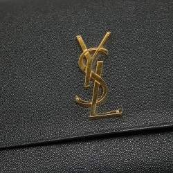 Pre Owned Saint Laurent Black Leather Large Kate Shoulder Bag