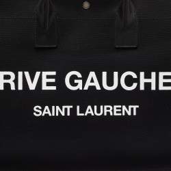 Saint Laurent Black Canvas and Leather Large Rive Gauche Shopper Tote 