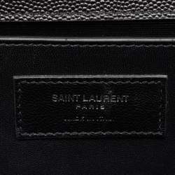 Pre Owned Saint Laurent Black Leather Kate Monogram Clutch