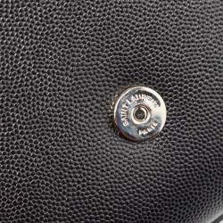 Pre Owned Saint Laurent Black Leather Kate Monogram Clutch