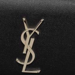 Pre Owned Saint Laurent Black Leather Kate Monogram Clutch