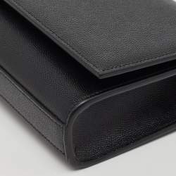 Pre Owned Saint Laurent Black Leather Kate Monogram Clutch