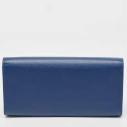 Pre Owned Saint Laurent Blue Leather Kate Monogram Clutch