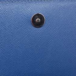 Pre Owned Saint Laurent Blue Leather Kate Monogram Clutch