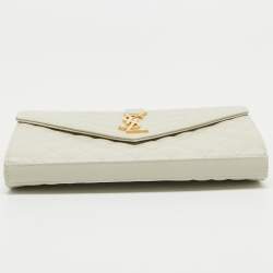 Saint Laurent Off White Mix Matelasse Leather Medium Envelope Chain Bag