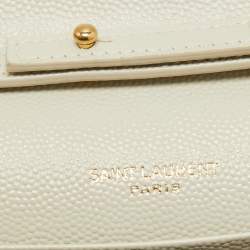 Saint Laurent Off White Mix Matelasse Leather Medium Envelope Chain Bag