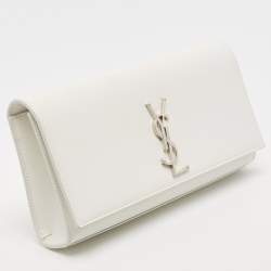 مملوكة مسبقًا حقيبة كلاتش سان لوران كيت  مونوغرامية جلد بيج