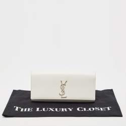 مملوكة مسبقًا حقيبة كلاتش سان لوران كيت  مونوغرامية جلد بيج