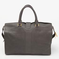 Yves Saint Laurent Grey Leather Large Cabas Chyc Tote