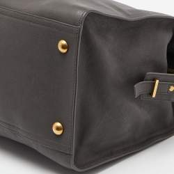 Yves Saint Laurent Grey Leather Large Cabas Chyc Tote