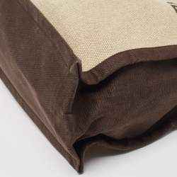 Pre Owned Saint Laurent Tricolor Canvas and Leather Rive Gauche Vertical Tote