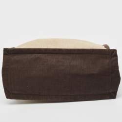 Pre Owned Saint Laurent Tricolor Canvas and Leather Rive Gauche Vertical Tote