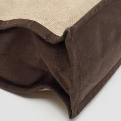 Pre Owned Saint Laurent Tricolor Canvas and Leather Rive Gauche Vertical Tote