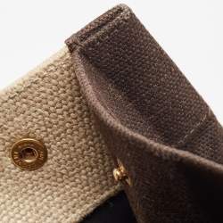 Pre Owned Saint Laurent Tricolor Canvas and Leather Rive Gauche Vertical Tote