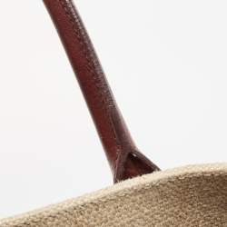 Pre Owned Saint Laurent Tricolor Canvas and Leather Rive Gauche Vertical Tote