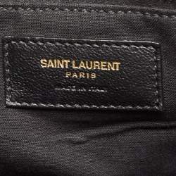 Pre Owned Saint Laurent Tricolor Canvas and Leather Rive Gauche Vertical Tote