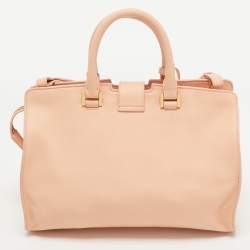 Saint Laurent Peach Leather Small Cabas Y-Ligne Tote