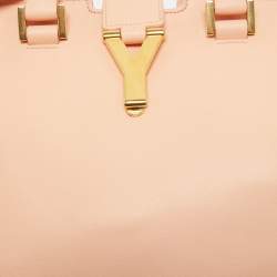 Saint Laurent Peach Leather Small Cabas Y-Ligne Tote