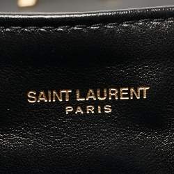 Saint Laurent Black Stripe Quilted Velvet and Leather Loulou Backpack