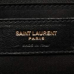 Saint Laurent Black Stripe Quilted Velvet and Leather Loulou Backpack