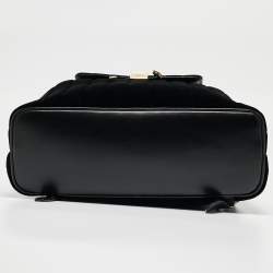 Saint Laurent Black Stripe Quilted Velvet and Leather Loulou Backpack