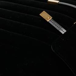 Saint Laurent Black Stripe Quilted Velvet and Leather Loulou Backpack