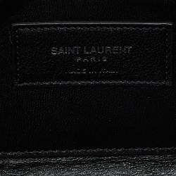 Pre Owned Saint Laurent Black Suede Small Monogram Kate Tassel Shoulder Bag
