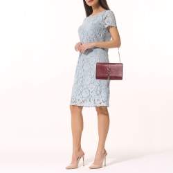 مملوكة مسبقًا حقيبة كتف سان لوران كاتي دلاية شراشيب متوسطة جلد تمساح بارز أخضر