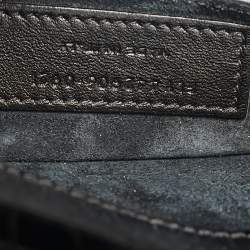 Saint Laurent Black Croc Embossed Leather Medium Sunset Shoulder Bag