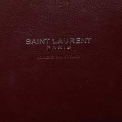 Saint Laurent Burgundy Croc Embossed Leather Nano Classic Sac De Jour Tote