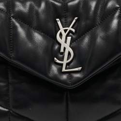Pre Owned Saint Laurent Black Quilted Leather Small Loulou Puffer Shoulder Bag