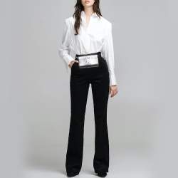 Saint Laurent Silver/Black Suede Kate Belt Bag