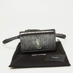 Saint Laurent Silver/Black Suede Kate Belt Bag