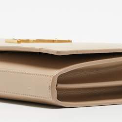 Pre Owned Saint Laurent Beige Leather Kate Chain Clutch