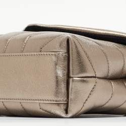 Pre Owned Saint Laurent Gun Metal Matelassé Leather Toy Loulou Crossbody Bag