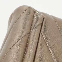 Pre Owned Saint Laurent Gun Metal Matelassé Leather Toy Loulou Crossbody Bag