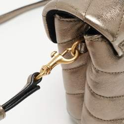 Pre Owned Saint Laurent Gun Metal Matelassé Leather Toy Loulou Crossbody Bag